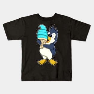 Penguin with Waffle Ice cream Kids T-Shirt